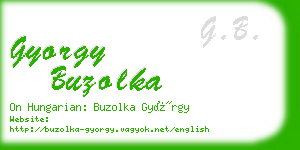 gyorgy buzolka business card